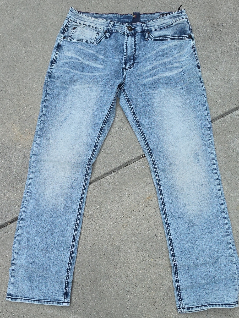 Ash Men's Straight Light Blue Washed Jeans
